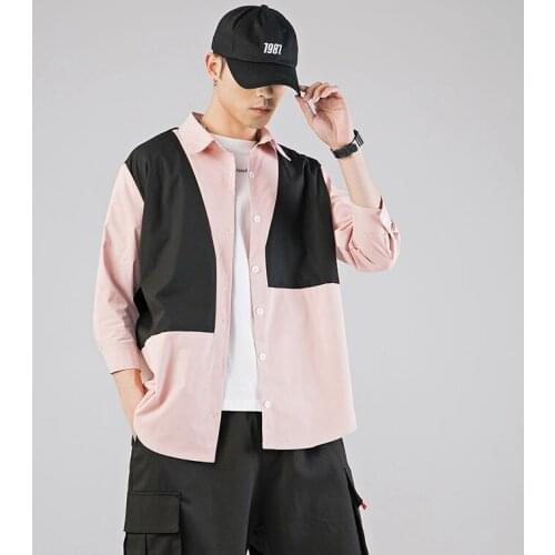 VERSMA Japanese Harajuku Vintage Patchwork Shirt Men Chemise Homme Short Sleeve Oversized Shirts Camisa Masculina Plus Size 7XL