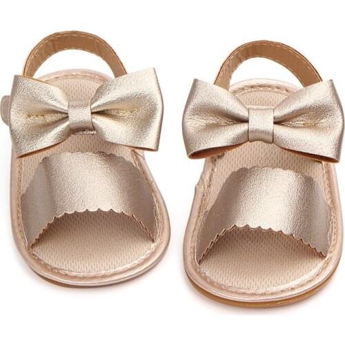 Newborn Infant Baby Girl Sandals Summer Baby Girl Shoes Pu Bow Baby Girl Sandals Baby Shoes Beach Sandals