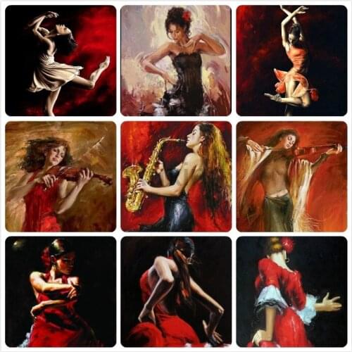 DIY full drill square diamond painting Featured paint player dancer Crystal cross stitch kit mosaic rhinestone Decorative gift5D