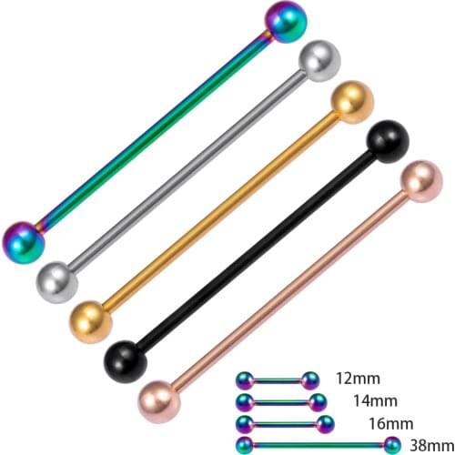 5 Pairs Steel Industrial Piercing Barbell Punk Cartilage Earring Helix Piercing Jewelry Sexy Tongue Rings Women Nipple Barbell