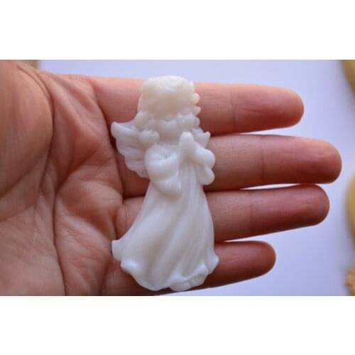 Silicone Mold Fondant Mould Child Angel in Gown Praying Silicone Rubber Flexible Food Safe Mold for Cake Decorations PRZY 001