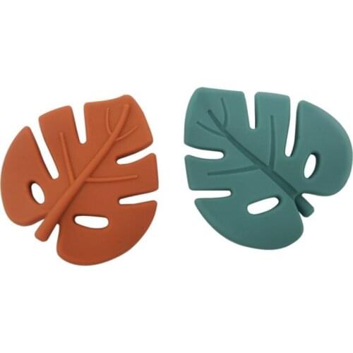 Silicone Teether For Teeth Food Grade Silicone Leaf Shape Baby Teething Toys Pacifier Pendant Accessories Infant Nursing Toy