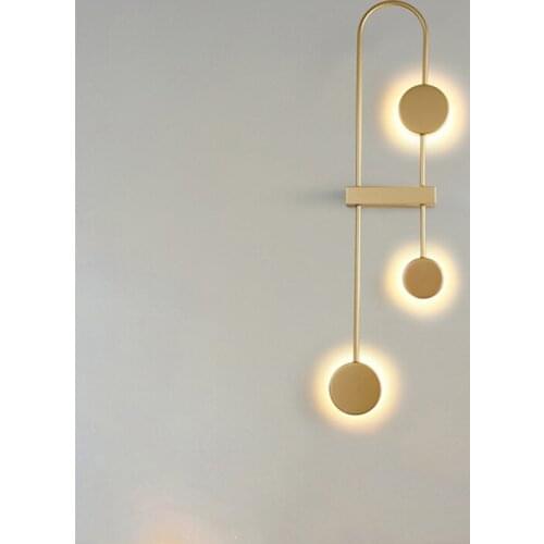 Nordic Post-modern Black Wall Lamp Living Room Bedroom Decoration Light Luxury Golden Hotel Bedside Lamp