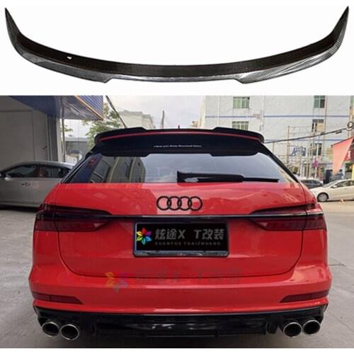 For Hatchback Audi A6 Spoiler 2020 2021 Audi A6 C8 Avant Allroad Spoiler carbon fiber Material Car Rear Wing Rear Spoiler