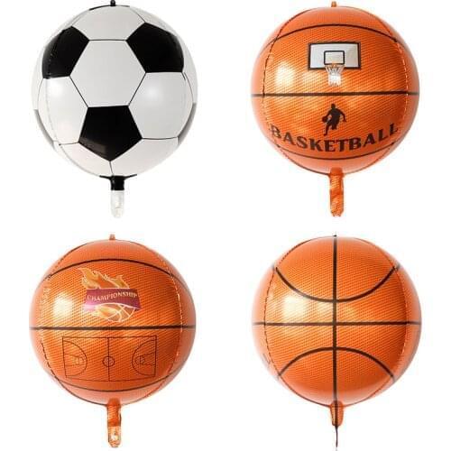 20/40pcs 22 inch 4D Stereoscopic Balloon Football Basketball Foil Helium Balloon Birthday Party Decorations Kids Toys Air Globos