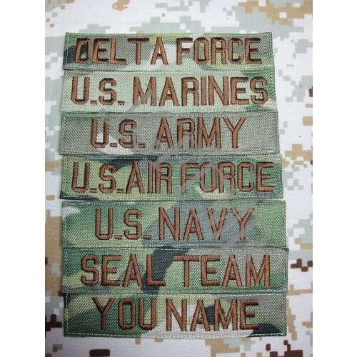 Tan Letter Nylon Multicam Custom Name tapes Chest Tapes Services Tapes morale tactical military Embroidery patch Badges