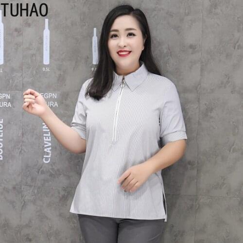TUHAO Plus Size 9XL 8XL 7XL 6xl Blouses Womens Tops Office Lady Work Elegant Shirts Elegant Blouse Big Size 5XL White Shirt