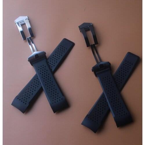 High Quality Watchband Silicone Rubber Watch Accessories Waterproof Strap with Silver Deployment buckle for Samsung Gear S3 S2