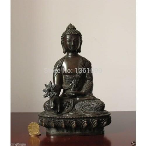 Xd 00134 Tibet Tibetan Buddhist Medicine Buddha Bronze Statue