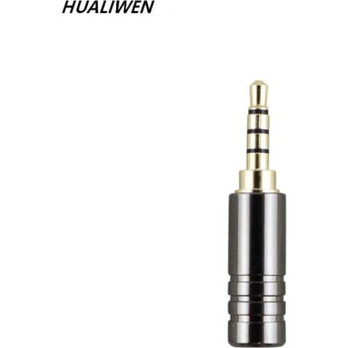 3.5mm gold-plated DIY repair audio welding head 3.5mm headphone plug 4 with wheat belt clip