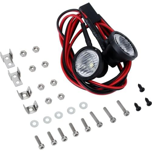 LED Lights Headlights Spotlight for 1/8 1/10 RC TRX4 TRX6 SCX10 90046 Axial Redcat RR10 MST 1set White light rc car parts