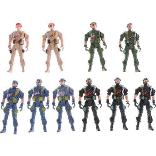 10pcs Plastic Military Playset 9cm Figures Model Toys For Kids Adults