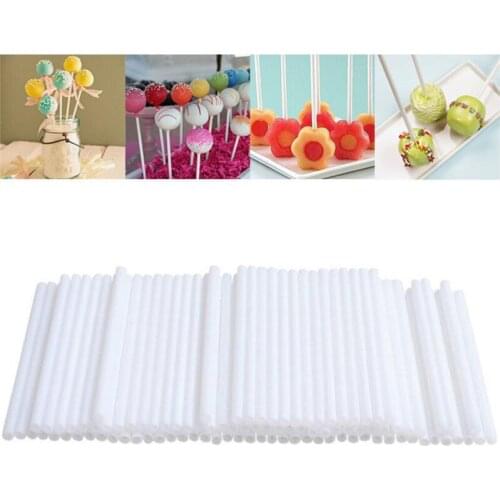100Pcs/lot Sucker Sticks Chocolate Cake Lollipop Lolly Candy Chocolate Sugar Sweet Pole Making Mould White DIY Baking Tools