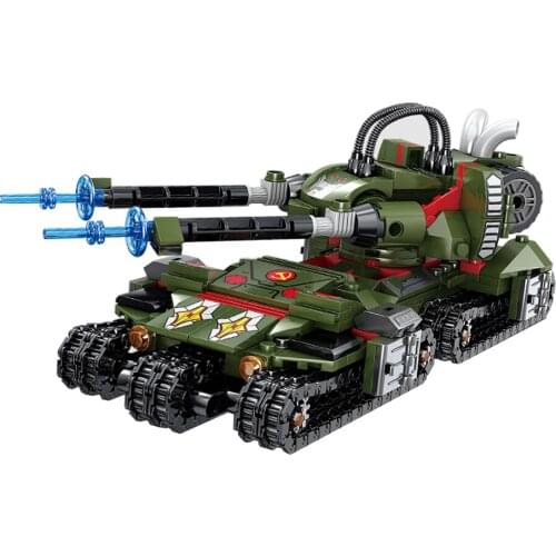 1083Pcs Educational Building Blocks Toys For Kids Boys 6Years DIY Birthday Present 81041 4 IN 1 Armor Tank Model Small Bricks