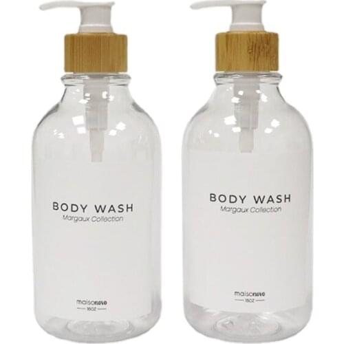 2pcs Shampoo Pump Bottles Dispenser 500ml Clear Empty Bottles Refillable Containers for Soap Cream Lotion New