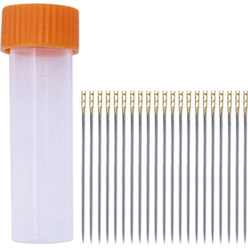 20PCS Elderly Needle-side Hole Blind Needle Needles Tail Side Opening Stainless Steel Hand Sewing Needles Threading
