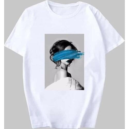 2021 New Summer T Shirt Women Personality Art Girl Print Casual T-shirt Punk Harajuku Short Sleeve Tshirt Plus Size Streetwear