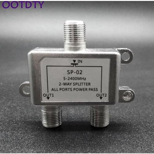 5-2400MHz 2 Way HD Digital Coax Cable Splitter Bi-Direction Satellite TV Signal Receiver Connector for SATV/CATV