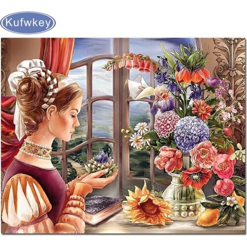 Diy Diamond Painting Flower arrangement princess Diamond Embroidery Cross Stitch Mosaic Diamond Rhinestones Hobbies And Craft