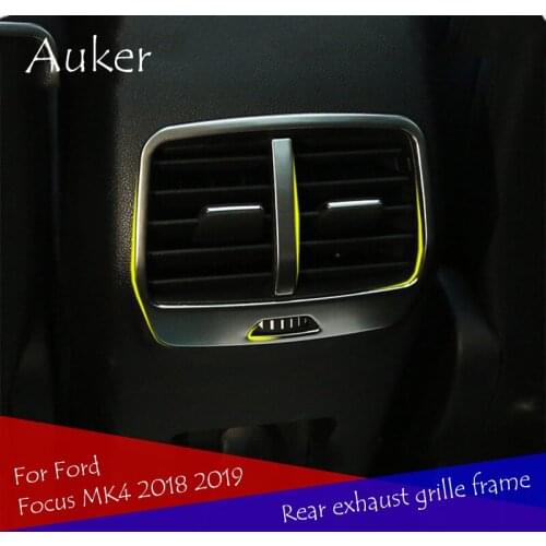 Car Rear Console Air Conditioner Outlet Frame Cover Trim Stickers Car Styling 2Pcs/Set For Ford Focus Focus4 MK4 2018 2019 2020
