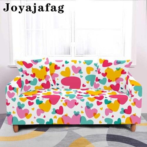 1/2/3/4 Seater Sofa Covers Easy Fit Fashion Love Heart Elastic Armchair Loveseat Couch Cover Stretch Soft All-cover Slipcovers