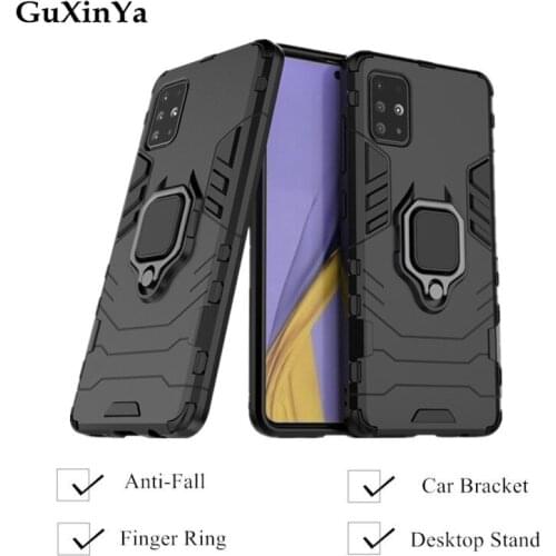 Phone Cases For Samsung Galaxy A51 Back Cover For Samsung A51 Funda Luxury Armor Magnetic Ring Cover SM-A515F Bumper 6.5"