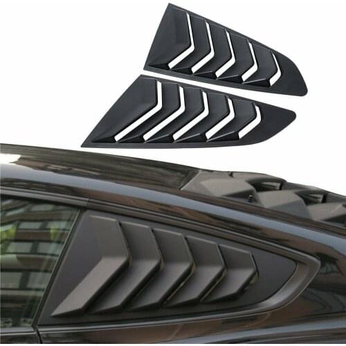 Chuang Qian 1Pair Black Quarter Side Vents Window Louver Scoop Cover For Ford Mustang 2015-2017 Newest Update 2018 2019