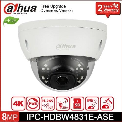 IPC-HDBW4831E-ASE 8MP IR Mini Dome Network Camera Vandal-proof IP67 SD Card Slot IR 30m IPC-HDBW4831E-ASE with logo