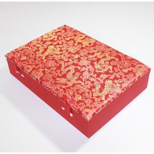 Cotton Filled 8 Grid Slot Wooden Watch Box Large Vintage Decoration Stone Collection Box Silk Brocade Storage Case for Crafts