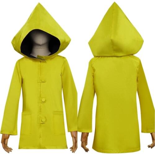 Kids Little Nightmares II Six Cosplay Costume Yellow Coat Halloween Carnival Suit