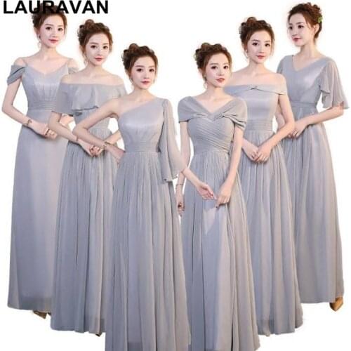 Special occasion full length custom made chiffon long formal bridesmaid dress robe long de soiree dresses 2020 for wedding