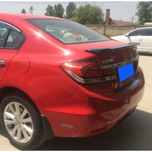 For Honda Civic 2014 2015 2016 Spoiler High Quality ABS Plastic Rear Boot Trunk Wing Cover Unpainted Primer Color Rear Spoiler