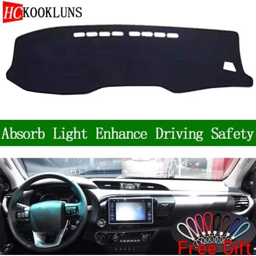 For Toyota Hilux SR5 REVO Hi-Rider 2015-2018 Dashboard Cover Sun Shade Dash Mat Carpet Car Stickers Interior Accessorie