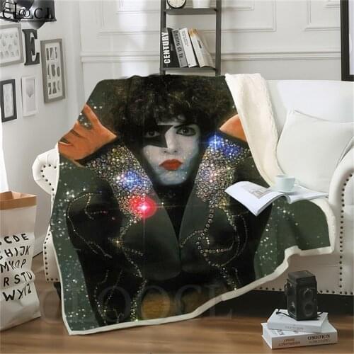 Double Layer Blankets KISS Rock Band 3D Throw Blankets for Beds Home Decoration Fashion Outdoor Travel Airplane Nap Adult Quilt