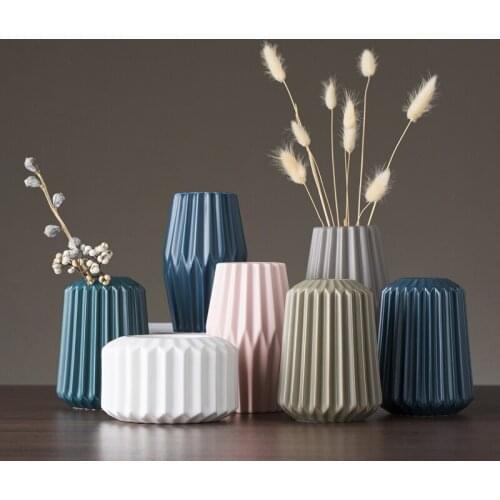 Nordic Ceramic Vase Geometry Origami Arts Crafts Small Flower Pot Desk Wedding Cute Room Home Decoration Accessories