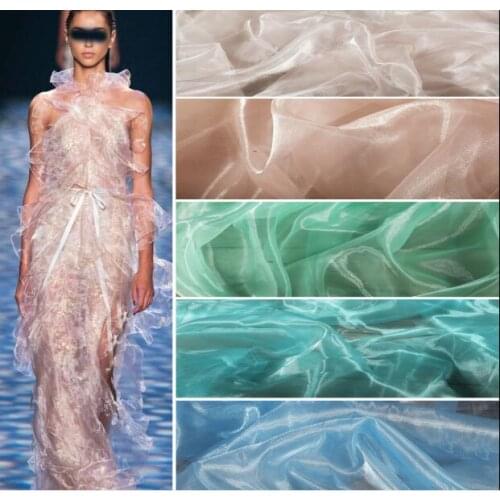 Water light yarn collection liquid texture transparent yarn high-gloss wedding dress designer fabric