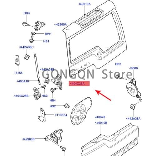 CAR tail cover support rod seat removal 2005 -2009lan dro ve rdi sco ver y3 wedge assembly upper tailgate trunk door winch fixin