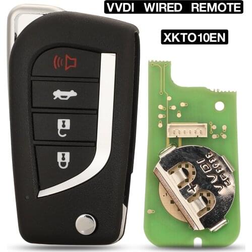 Kutery 4 Buttons PN:XKTO10EN VVDI Wired Universal Super Flip Folding Remote Car Key for VVDI Key Tool (English Version)