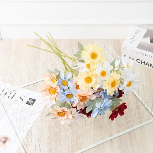Small Fresh 3pcs/package Simulation Small Daisy DIY Living Room Dining Room Decoration Silk Cloth Fake Flower Setting