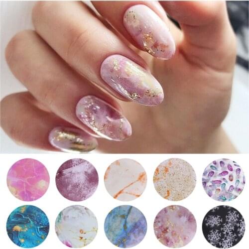 Marble Series Foil Nail Art Stickers Transfer Paper Slider Starry Nail Decorations Wrap DIY Decals Design Tips Accessories