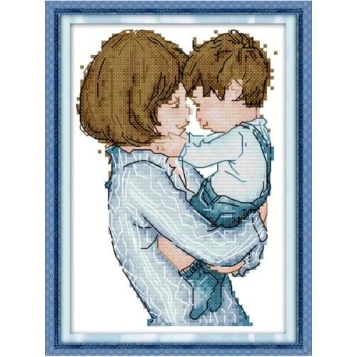 Mother and Child Patterns Cross Stitch Kits Embroidery Kits 14CT 11CT Printed Fabric Handmade Counted Needlework Sets Home Decor