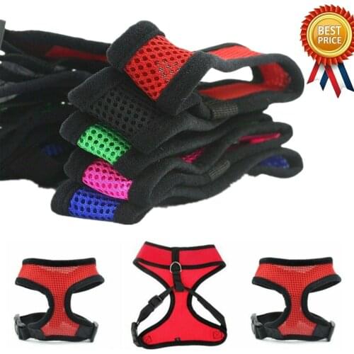 Dog Harness Nylon Mesh Vest With D-Ring Adjustable Walking Vest Quick Release Buckle For Small Dogs Puppies