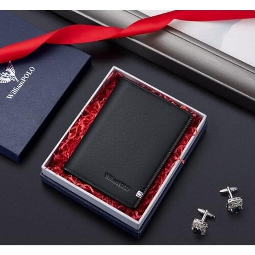 WILLIAMPOLO New Drivers license holster small card bag mens leather short vertical cowhide ultra-thin wallet coin purse