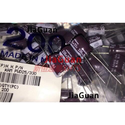 50PCS NEW NICHICON PW 25V330UF 10X12.5MM electrolytic capacitor 25V 330UF High frequency long life 330uF/25V