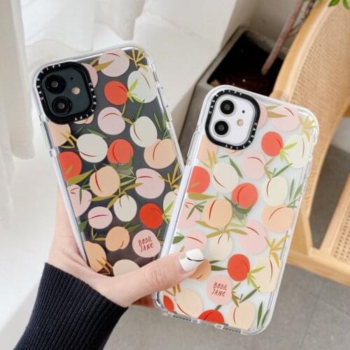 NEW Fresh Cute Cartoon fruit Phone Case for iPhone SE 7 8 Plus X XS Max XR 11 PRO Max Coque Clear TPU Cover with Black Len Frame