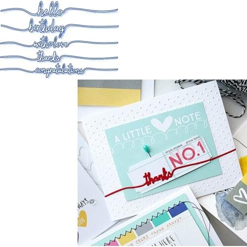 Popular Word HELLO BIRTHDAY WITH LOVE THANK Metal Cutting Dies Best Decora For DIY Scrapbooking Paper Cards Crafts Dies New 2019