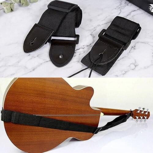 Guitar Strap Leather Head Adjustable Shoulder Strap Electric Parts Black Guitar Guitar Accessories For Guitar New Bass P6D5