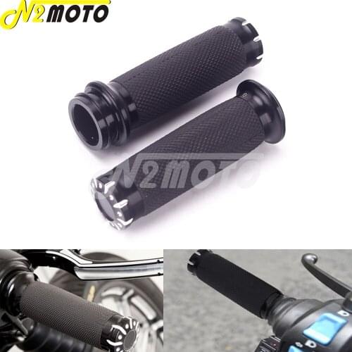 Motorcycle Handlebar Grip w/1" Handle Bar Electronic Throttle for Harley Touring Dyna Softail FLHX FLHT Bobber Chopper 2008-Up