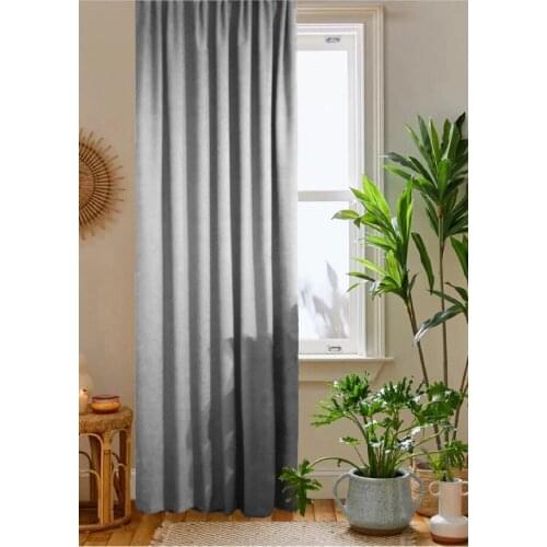 Light Gray Honeycomb Velvet Textured Background Curtain Straight Welded Ekstrafor Smocking Quality Blackout Curtains Bedroom Living Room Window Curtain
