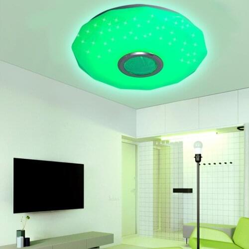 LED Music Ceiling Light Fixture Remote Control Colour Changing Ceiling Lamp for Bedroom Living Room Kitchen
